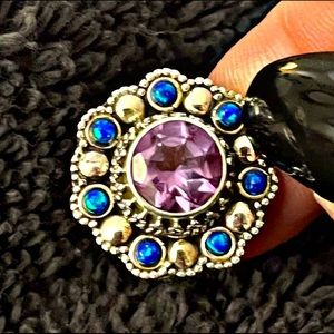 Color change Alexandrite & Fire Opal Ring